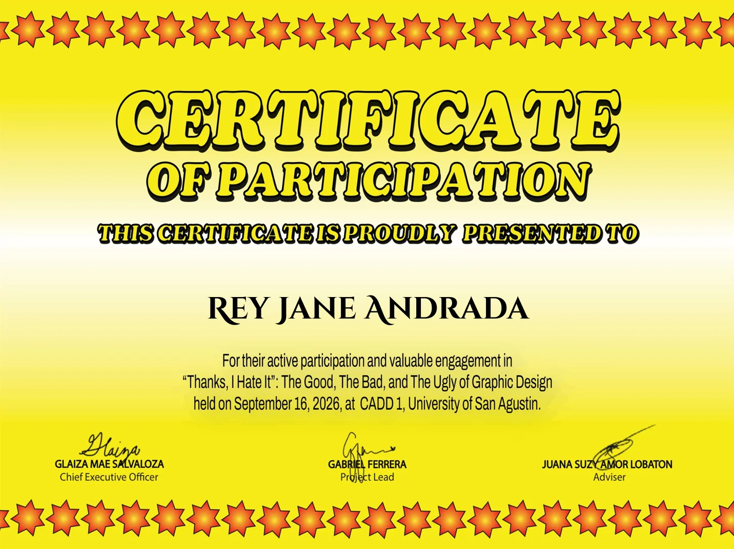 Thanks, I Hate It - Graphic Design certificate